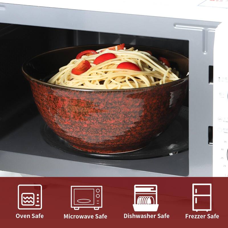 Serving Bowls, 84 Ounce Ceramic Mixing Bowls Set of 2 for Kitchen, Large Salad Nesting Bowls Microwave & Dishwasher