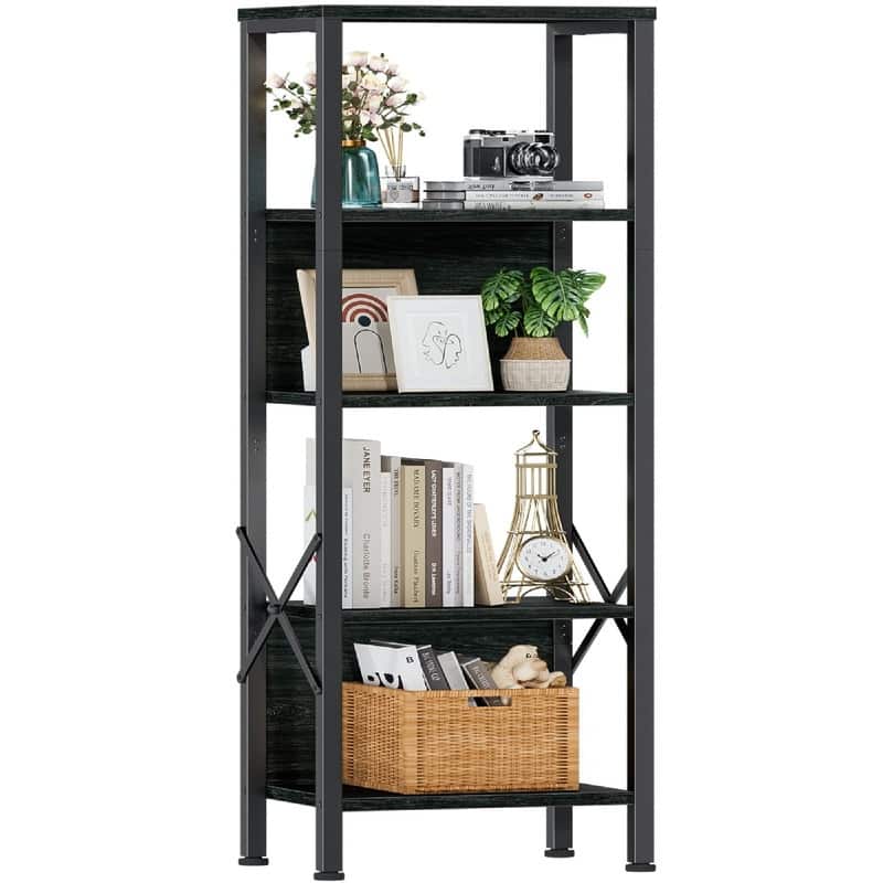 5 Tier Tall Bookshelf - 14.9"D x 10.6"W x 55.1"H