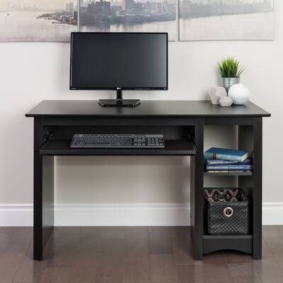 Prepac Black Computer Desk w/ Keyboard Tray and Storage