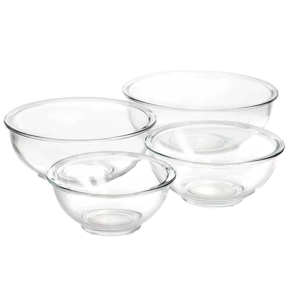 Set of Two, Vintage Clear Glass Pebble Bottom Mixing Bowls Collectible Mid  Century Kitchenware 