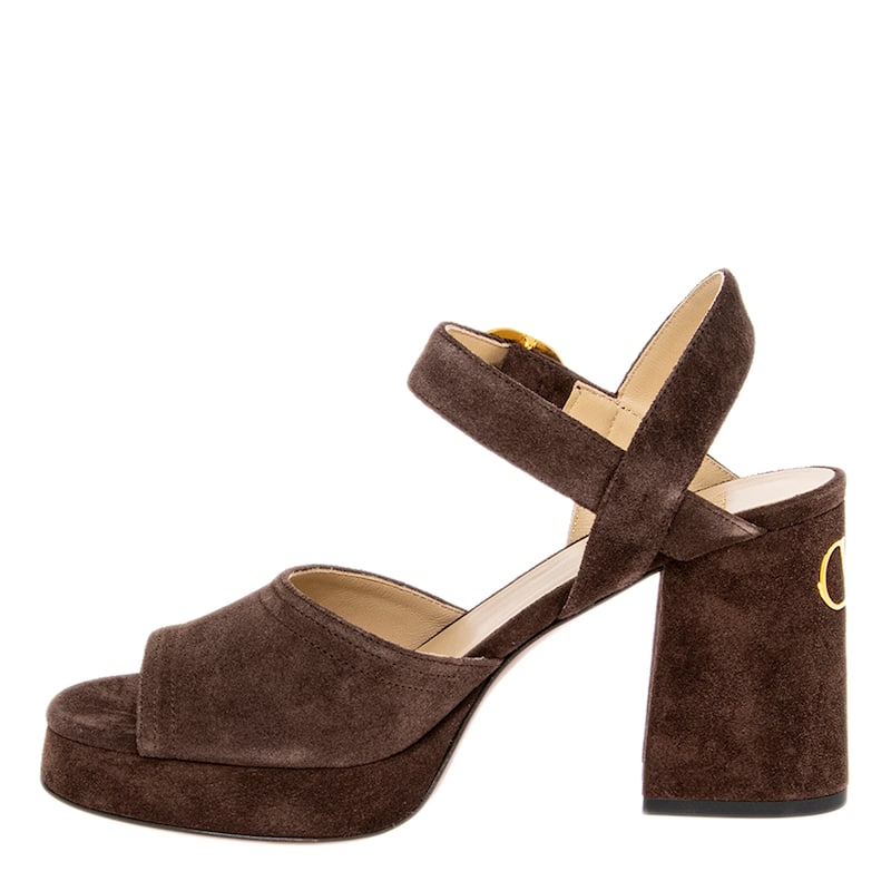 Valentino Fawcette Platform Crust Leather Sandals