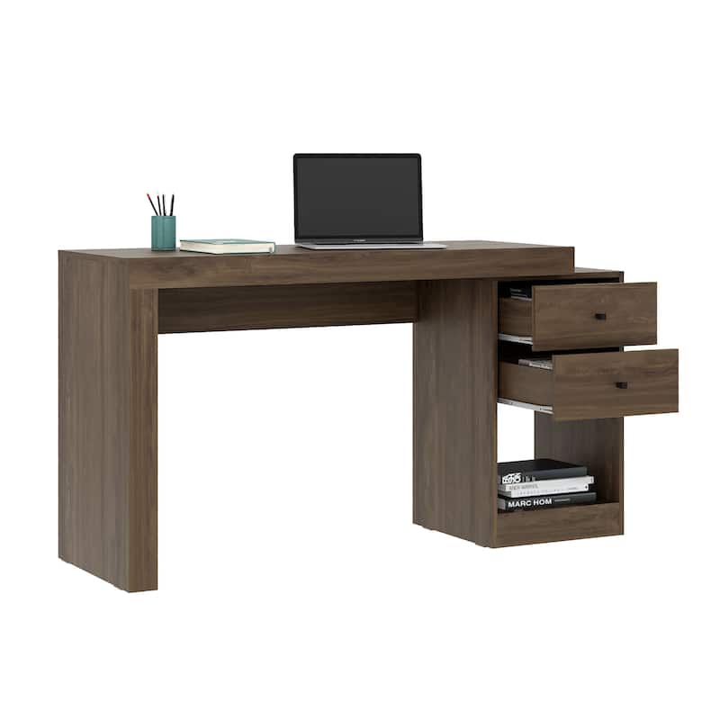 Modern Designs Expandable 47 to 61 Inches Long Home Office Desk - Walnut
