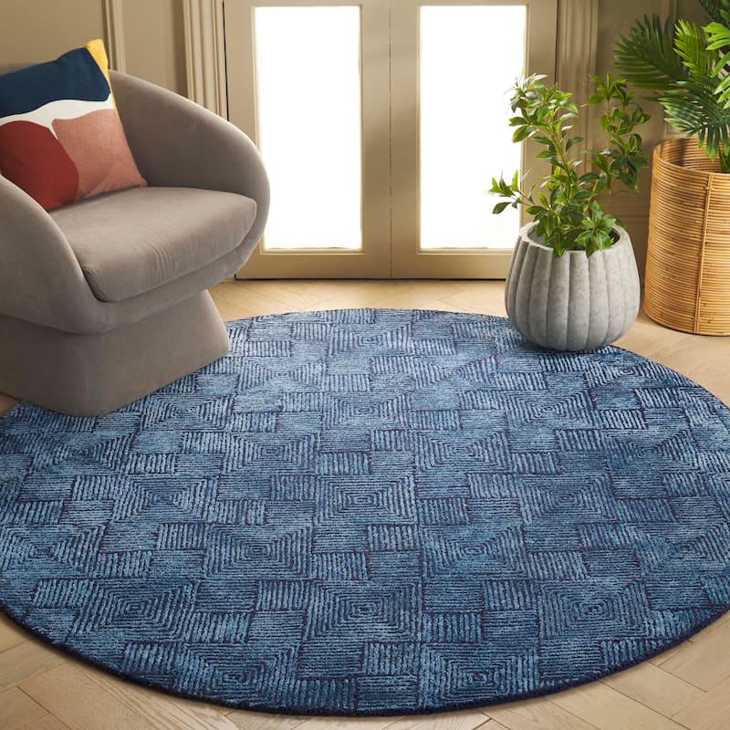 SAFAVIEH Handmade Glamour Nayma Geometric Viscose Rug