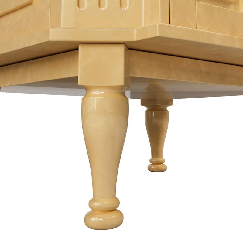 Elegant 24-Inch European Bathroom Vanity with Gold Accents and Marble-Style Sink