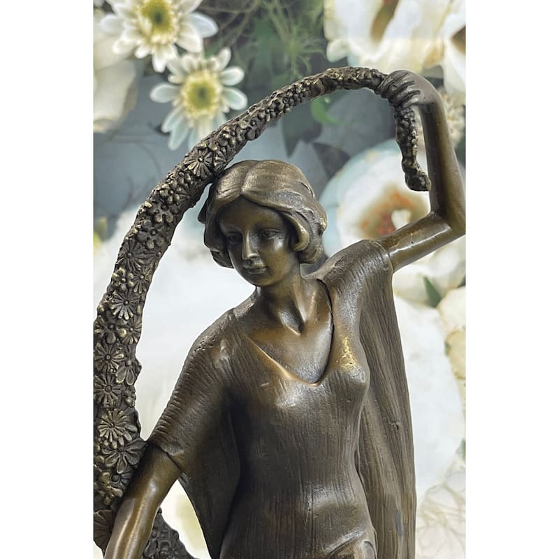 Guirande Joe Descomps Woman With Thyrsus Hot Cast Bronze Sculpture Figurine