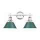 preview thumbnail 2 of 1, Yep by Golden Lighting Orwell 2-light Vanity in Chrome and Pine Green shade