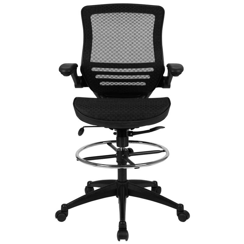 Mid-Back Swivel Office Chair with Adjustable Foot Ring