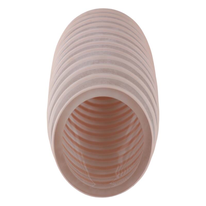 Glass Vase Carved Tall Ribbed Silhouette for Floral Arrangements