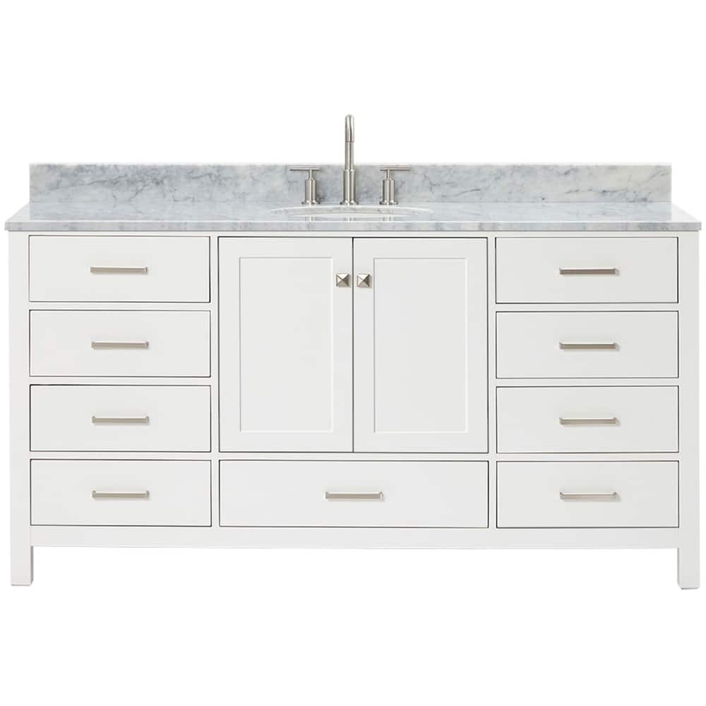 Ariel A067SCW2OVO Cambridge 67" Free Standing Single Basin Vanity Set