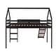 preview thumbnail 24 of 36, Wood Twin Size Loft Bed with Slide, Roof and Ladder, with Slide