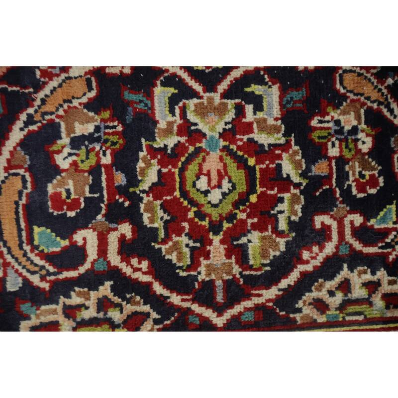 Hand Knotted Oriental 100% Wool Carpet Traditional Floral Red Kashan Area Rug - 12' 7'' X 9' 1''