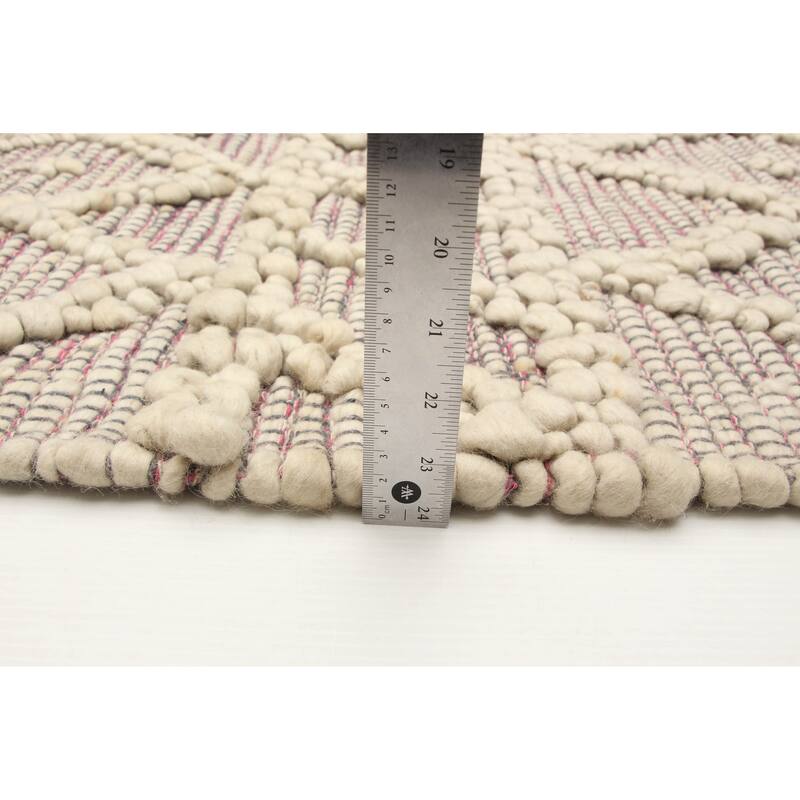 ECARPETGALLERY Braid weave Sienna Grey Wool Rug - 5'0 x 8'2