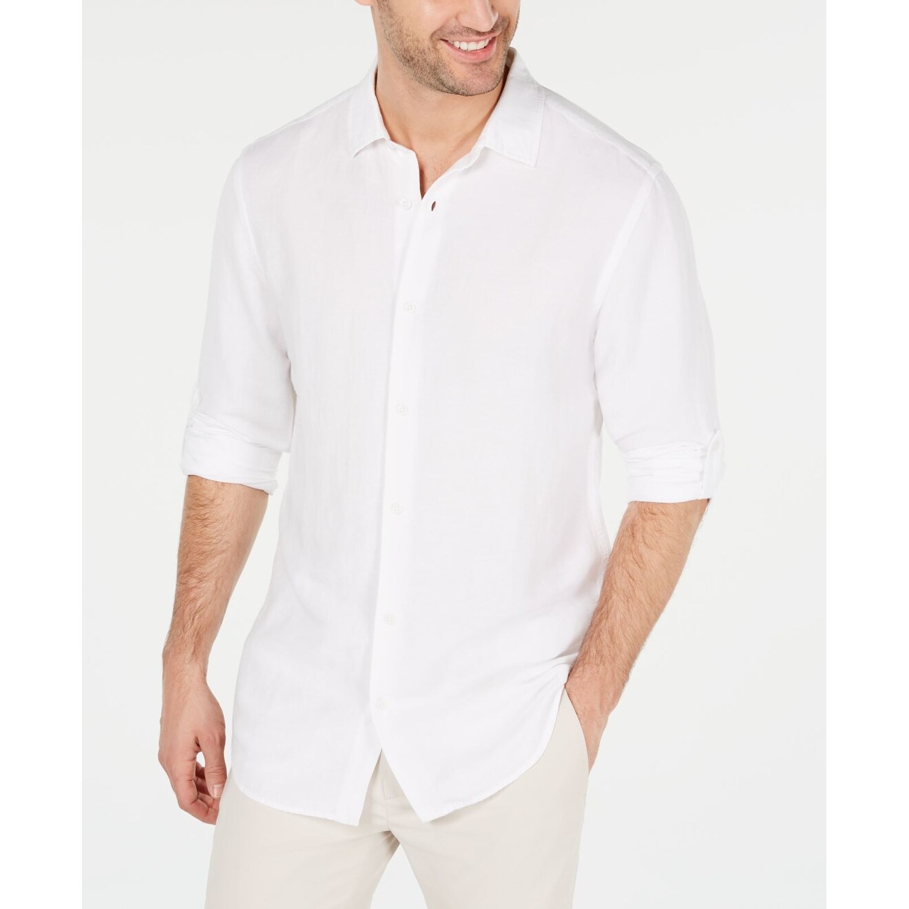 mens white button shirt