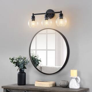 Starsky 3-Lights Modern Dimmable Bathroom Vanity Light with Globe Glass Shade