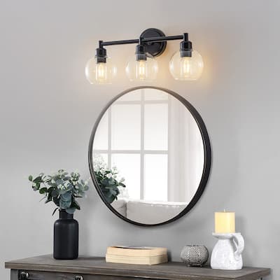 Starsky 3-Lights Modern Dimmable Bathroom Vanity Light with Globe Glass Shade