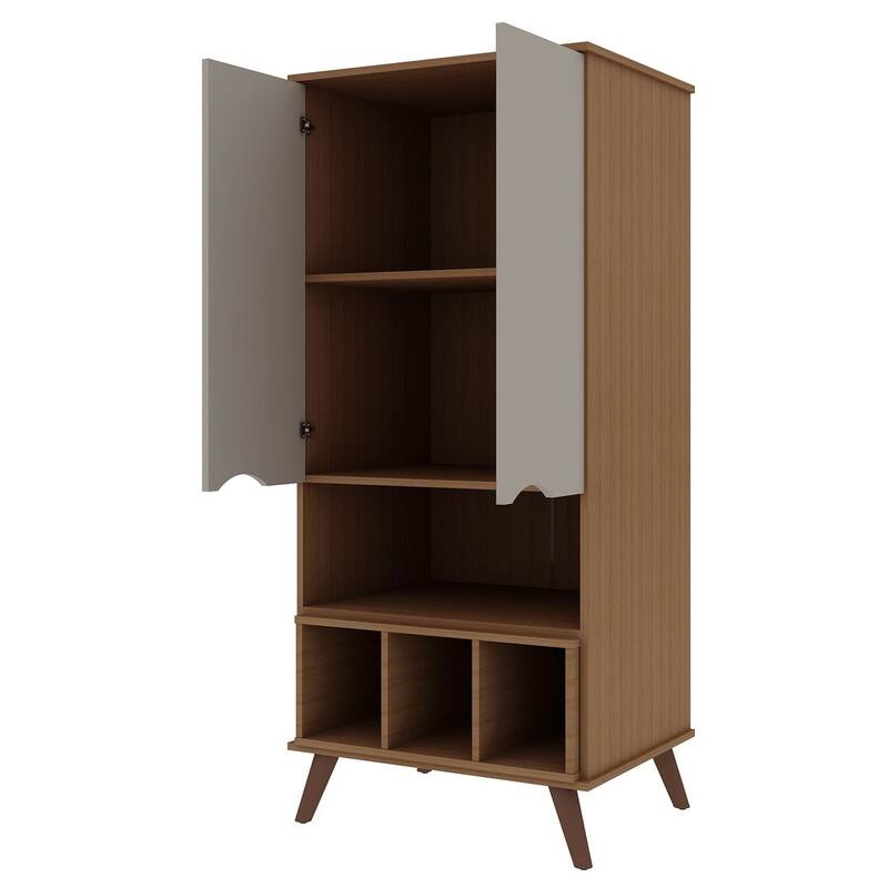 Hampton 26.77 Display Cabinet 6 Shelves and Solid Wood Legs