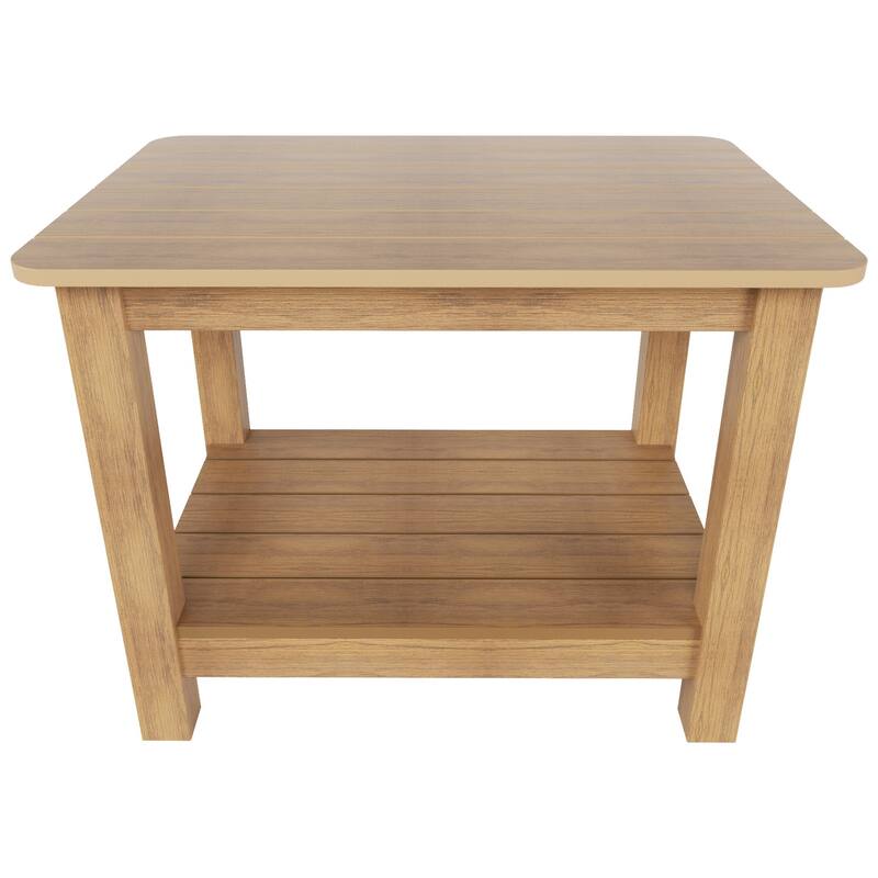 Vineyard HIPS Outdoor Eco-Friendly All Weather Seashell Rocking Adirondack Chair with Side Table (2-Piece Set)