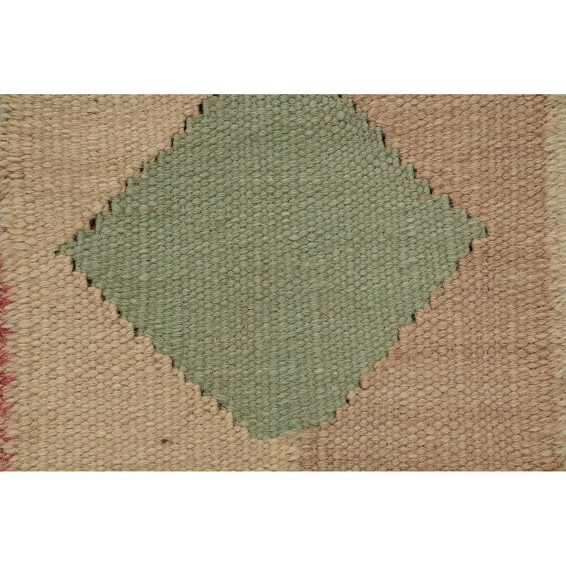 Hand Woven Oriental 100% Wool Carpet Southwestern Modern Multi-Colored Kilim Area Rug - 8' 11'' X 5' 10''