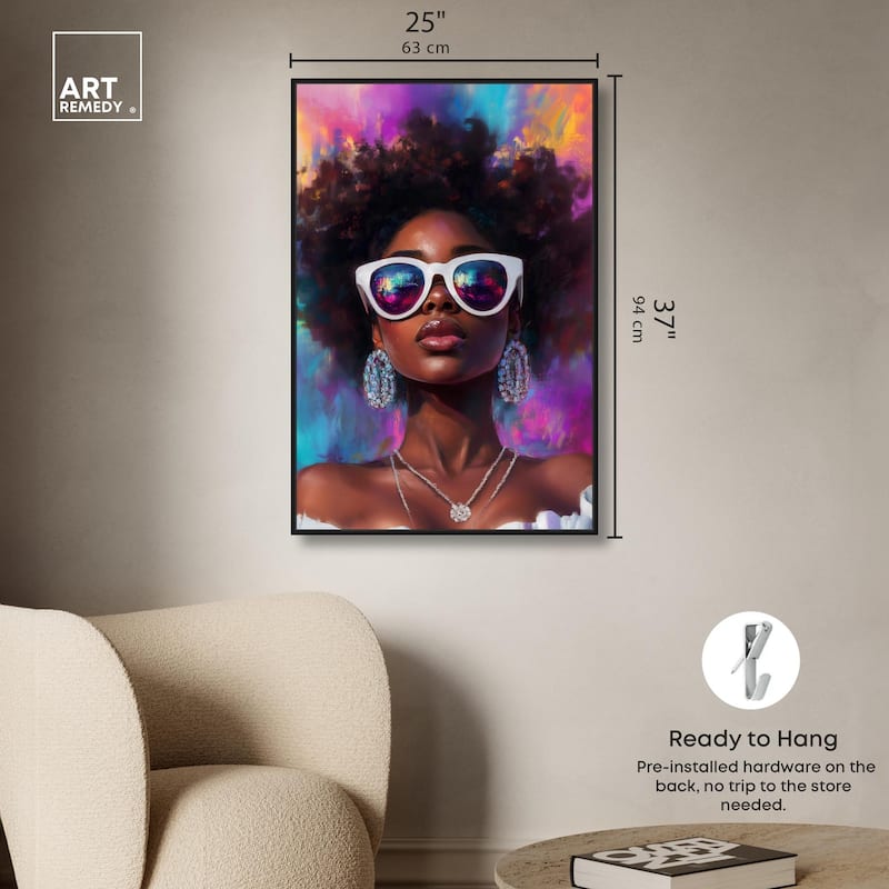 Bold Colorful Curls Canvas by Art Remedy