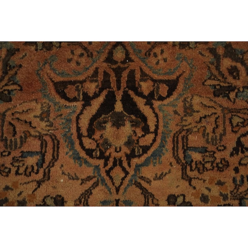 Hand Knotted Oriental 100% Wool Carpet Traditional Floral Oranges & Rust Tabriz Area Rug - 12' 10'' X 10' 0''
