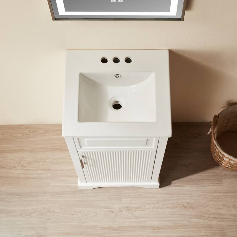 Fully Assembled 18" Freestanding Single Bathroom Vanity with Top