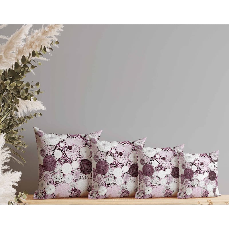 Crystal Drift Faux Suede Reversible Throw Pillow Pink and Purple