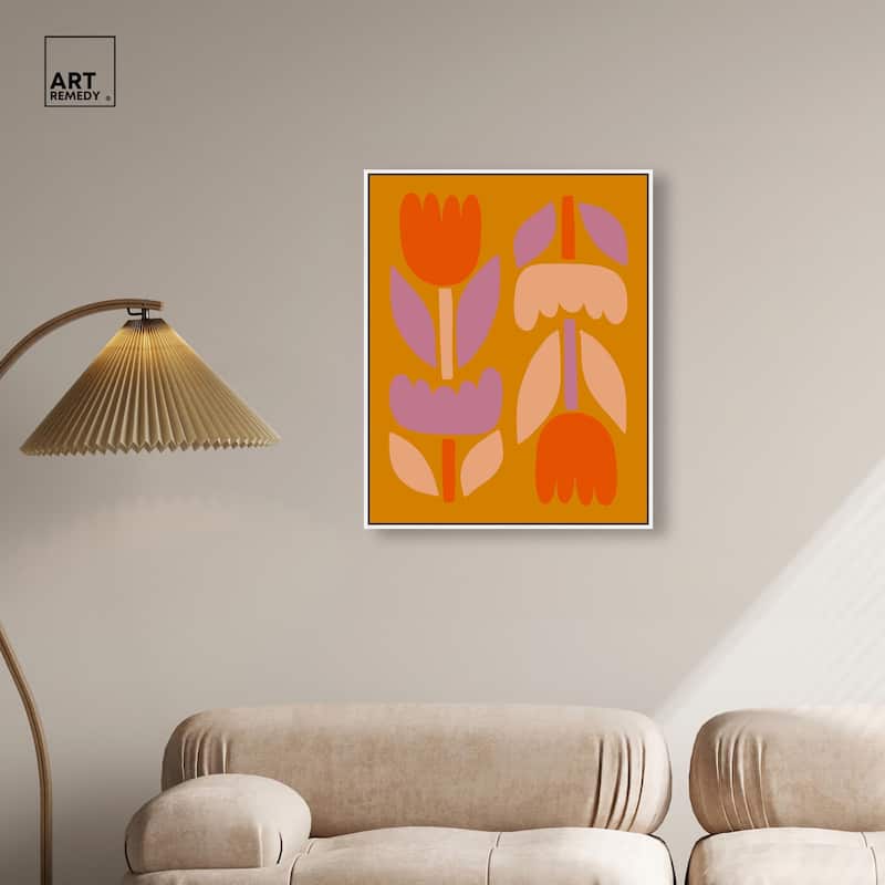 Tulips in Ochre Land Canvas by Art Remedy