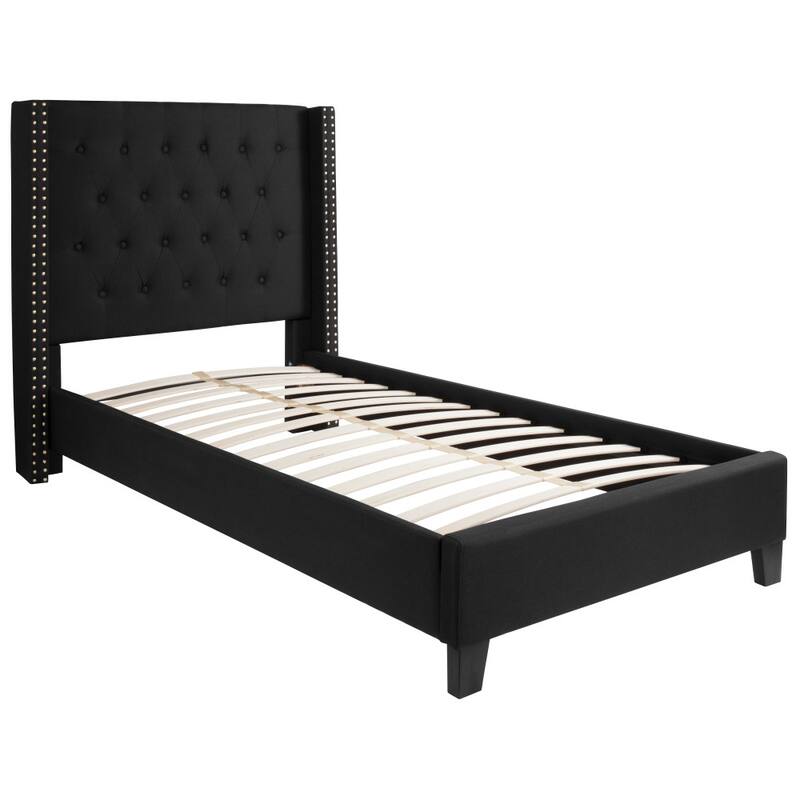 Tufted Upholstered Nailhead Trim Platform Bed