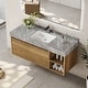 preview thumbnail 34 of 73, 48" Modern Floating Single Bathroom Vanities with Sink, Brown or Natural wood, 2 Drawers Grey&RetroWood