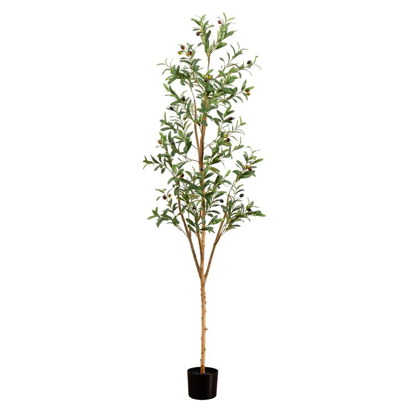 6' Artificial Olive Tree with Natural Trunk - Green