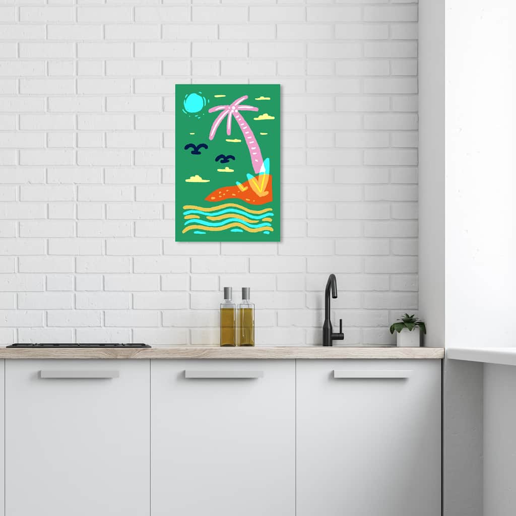 Wynwood Studio Canvas Nautical and Coastal Islands Edge Verde Green and Tropical Wall Art Canvas Print