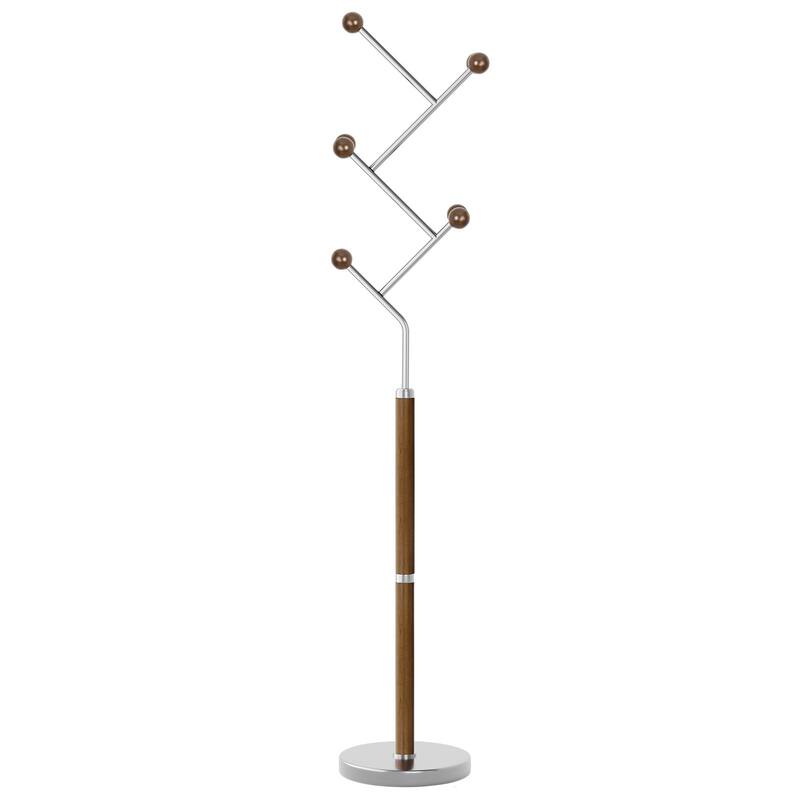 Coat Rack Freestanding, Metal Coat Tree with 8 or 9 Hooks and Heavy Duty Marble Base - 71.26”H x 14.96”W