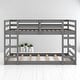 preview thumbnail 17 of 18, Full Over Full Bunk Bed with Ladder and Guardrails, Solid Wood Frame, No Box Spring Required
