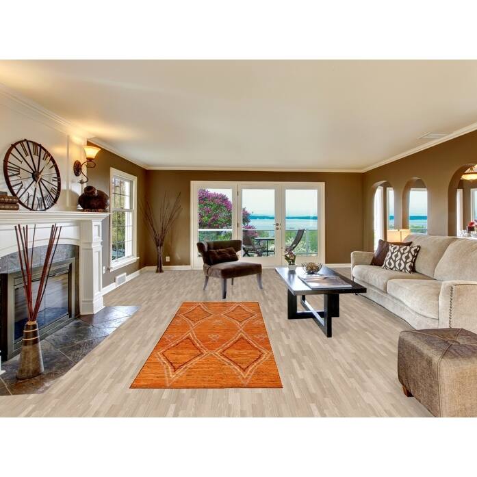 Orange Moroccan Runner Rug Handmade Tribal Wool Carpet - 3'3" x 9'8"