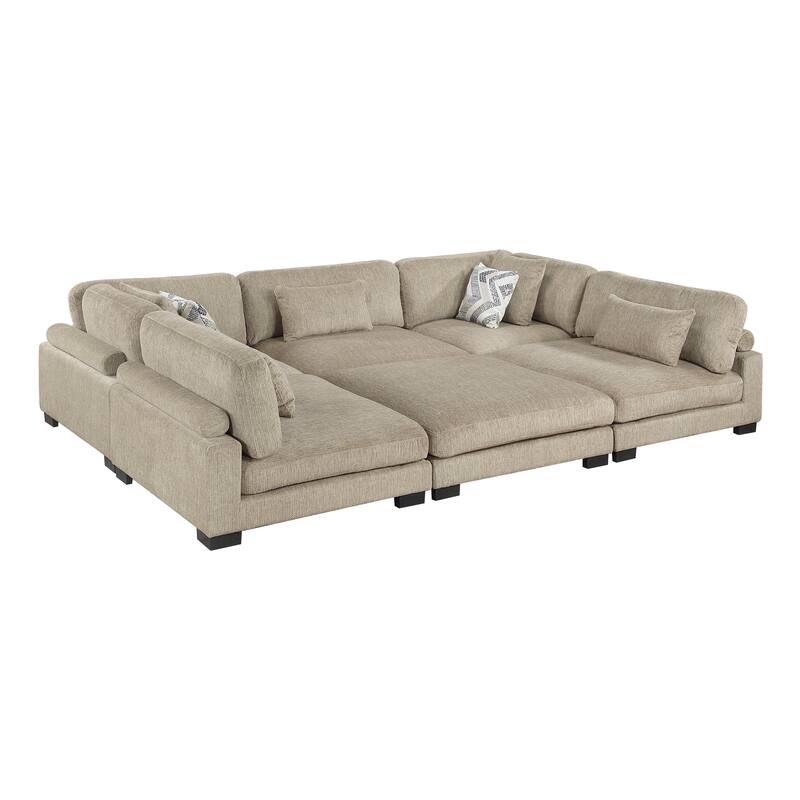 Abbeville Microfiber 6-Piece Modular Sectional with Ottoman