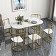 preview thumbnail 4 of 32, Modern 7-Piece Dining Table Set with Faux Marble Compact 55Inch Kitchen Table Set for 6