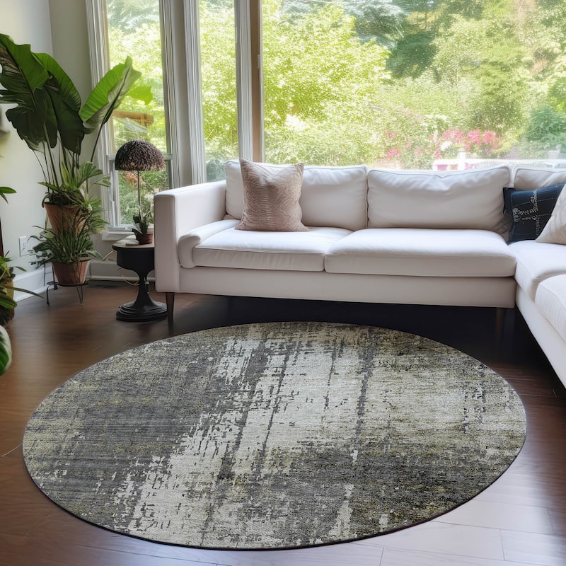 Machine Washable Indoor/ Outdoor Chantille Abstract Ombre Rug