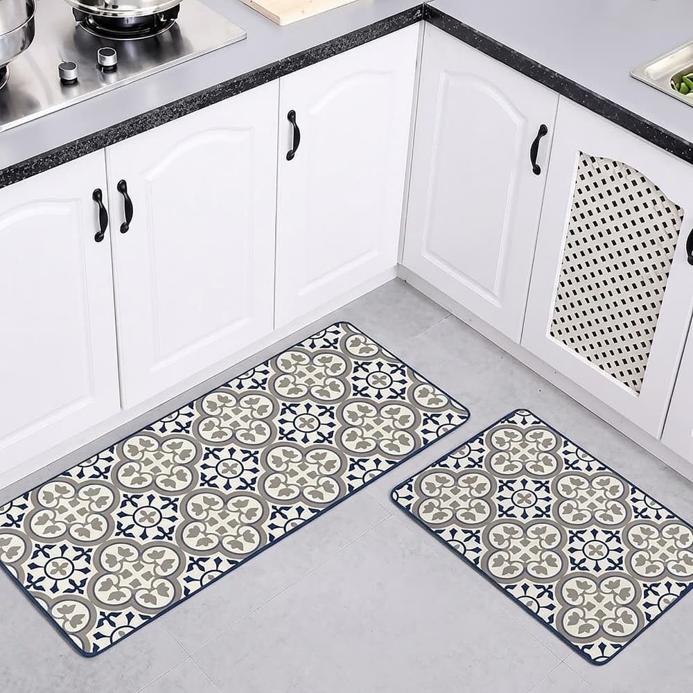 Paco Printed Kitchen Floor Mats - Tile Design
