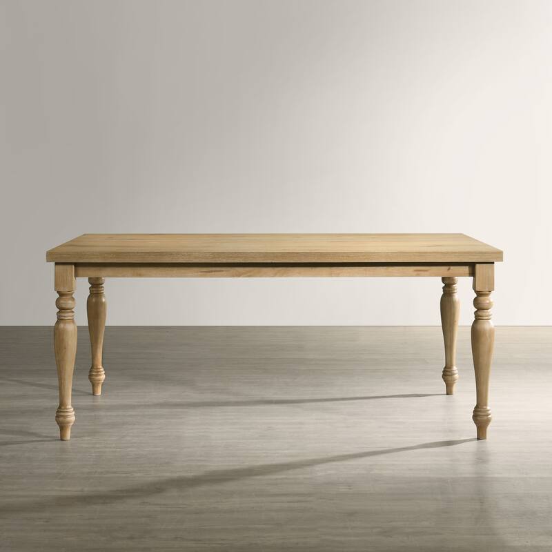 Roundhill Furniture Verta 7-Piece Dining Table with 6 Cross Back Dining Chairs, Light Oak Finish