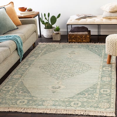 Livabliss Eliah Handmade Medallion Cotton Blend Area Rug