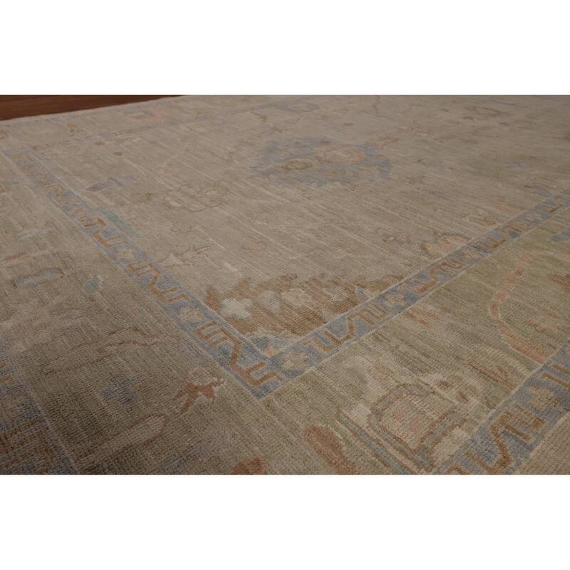 Earth Tone Oushak Turkish Area Rug Handmade Wool Carpet - 6'7"x 9'6"