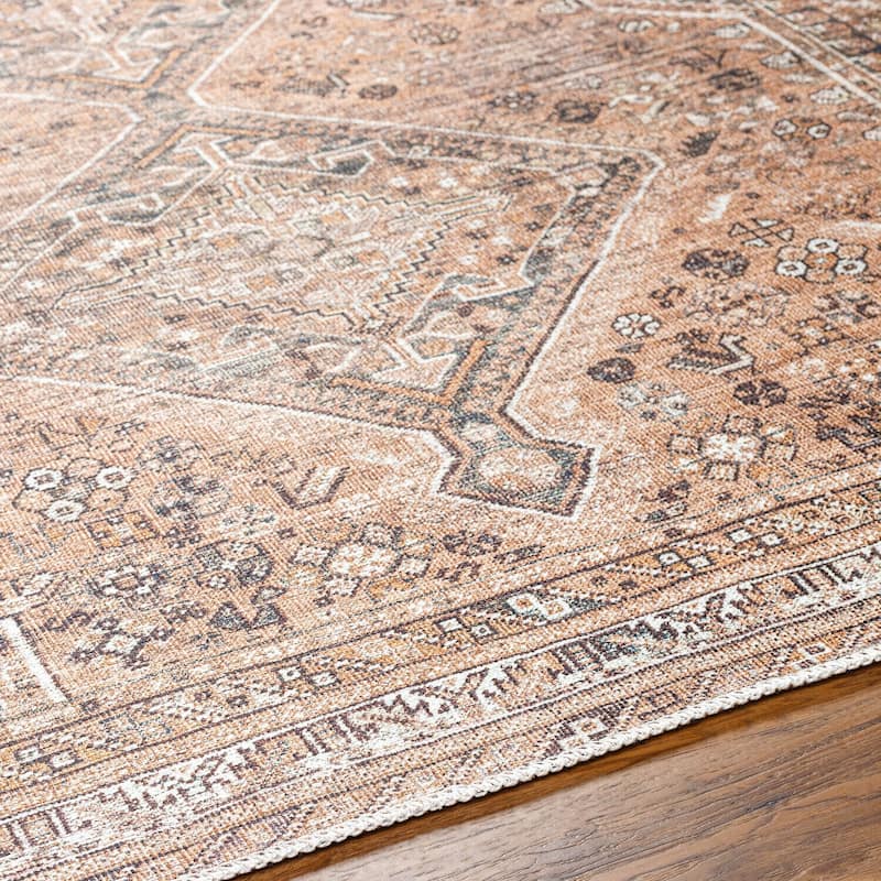 Livabliss Traditional Amelie Medallion Washable Area Rug