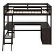 preview thumbnail 51 of 50, Modern Twin Size Wooden Loft Bed With Shelves and Desk,Solid Construction