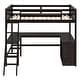 preview thumbnail 17 of 16, Twin Size Loft Bed with Built-in Desk and Shelves, Sturdy Pine Wood Frame
