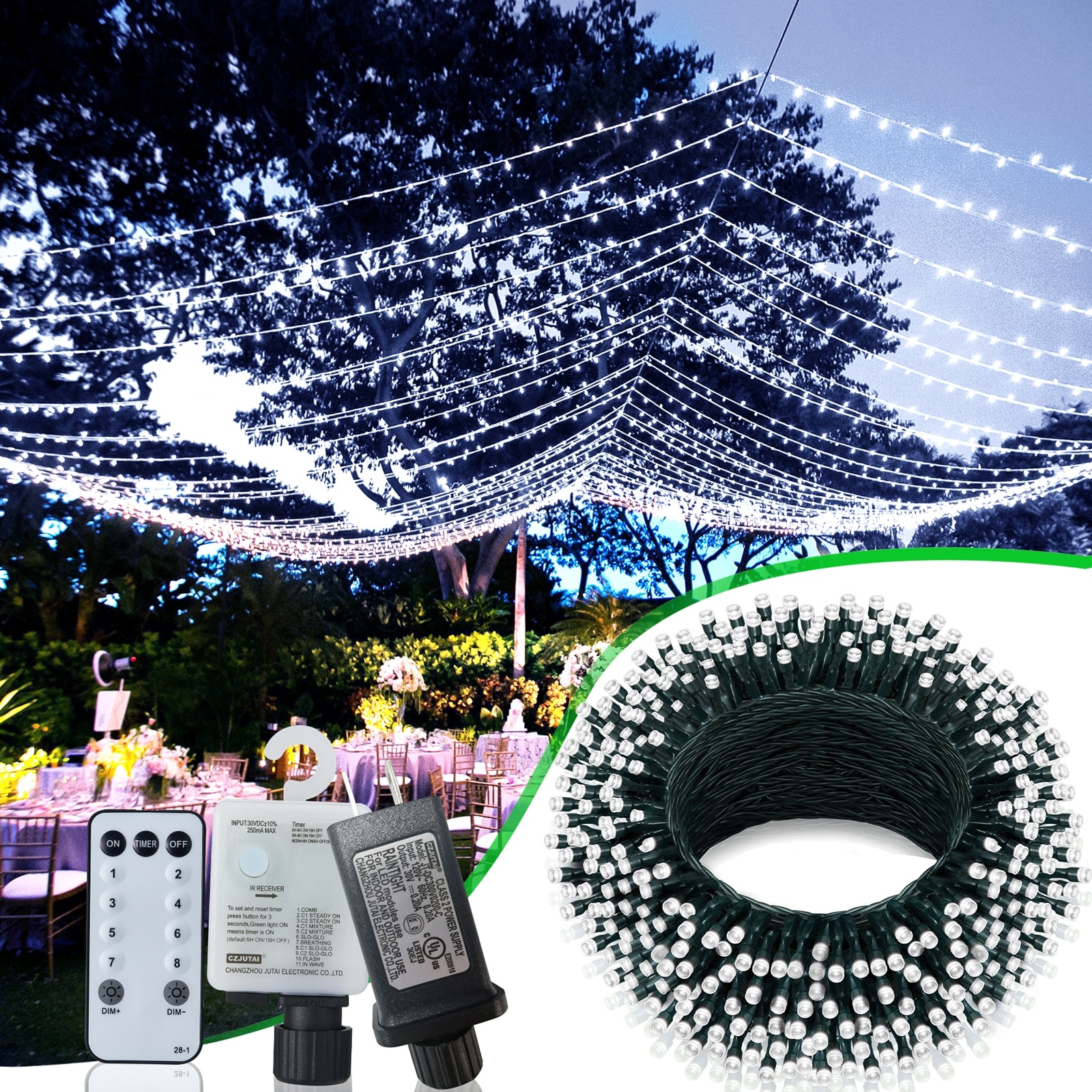 197FT LED Christmas String Lights Outdoor Waterproof Fairy Lights for Yard Door Party Decor 197 ft. Bed Bath Beyond 42323849