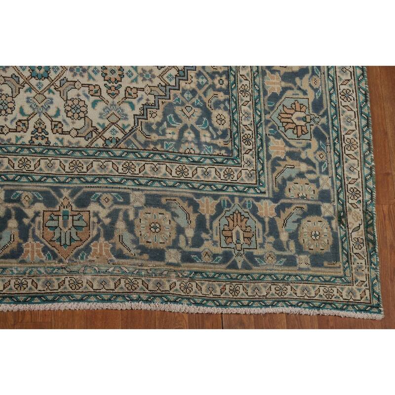 Geometric Tabriz Persian Area Rug Handmade Oriental Pink Wool Carpet - 8'4"x 11'5"