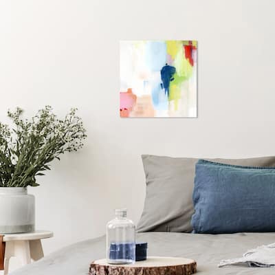 Wynwood Studio Abstract Sidewalk Blue and Light Green Modern & Contemporary Wall Art Canvas Print