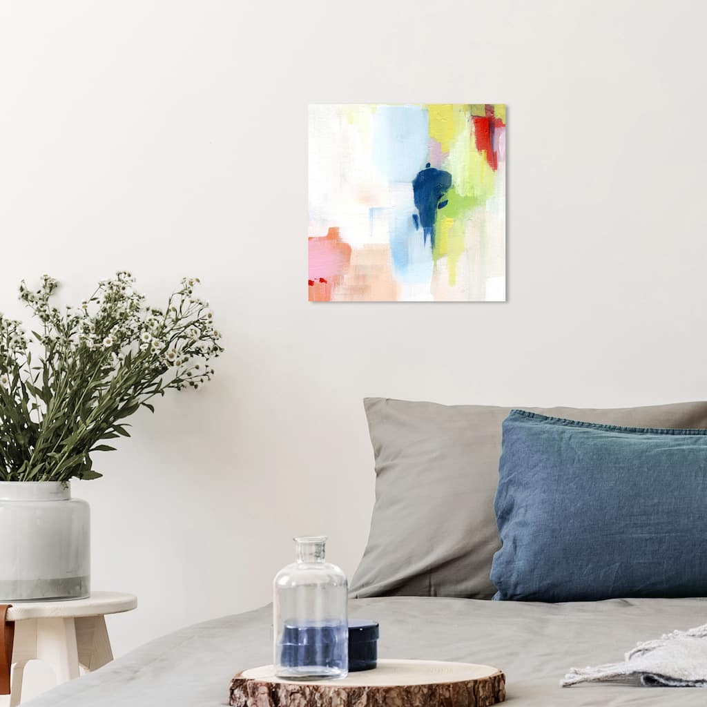 Wynwood Studio Abstract Sidewalk Blue and Light Green Modern & Contemporary Wall Art Canvas Print