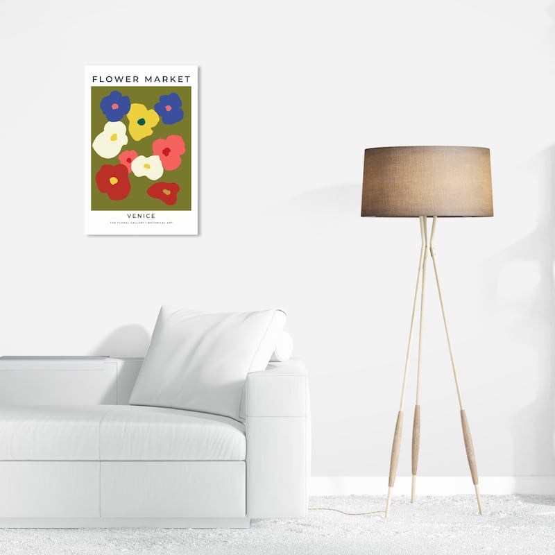 Wynwood Studio Canvas Floral and Botanical Flower Market Venice Green and Modern & Contemporary Wall Art Canvas Print - 24 x 16