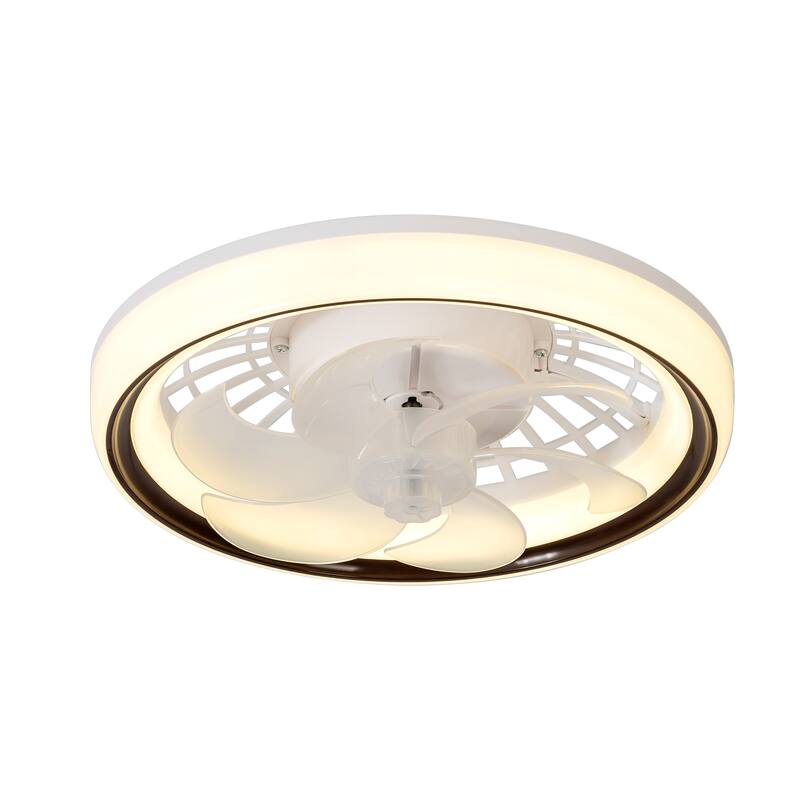 13-In Socket White LED Ceiling Fans with Lights and Remote